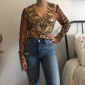NWT Free People Paisley Printed Blouse